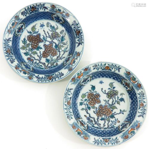 A Pair of Doucai Plates