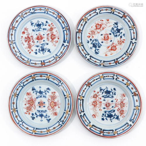 A Series of 4 Imari Plates