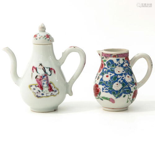 A Small Pitcher and Creamer