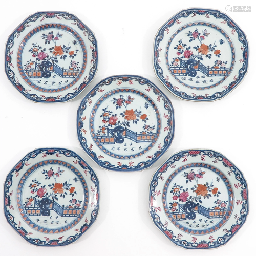 A Series of 5 Polychrome Plates