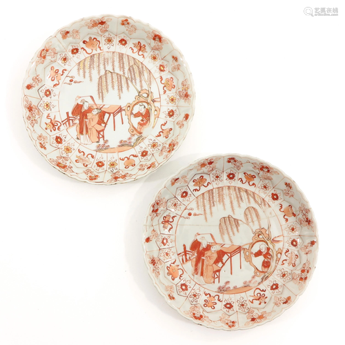 A Pair of Milk and Blood Decor Plates