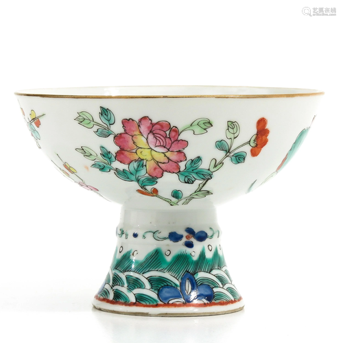 A Famille Rose Stem Cup