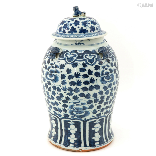 A Blue and White Jar with Cover