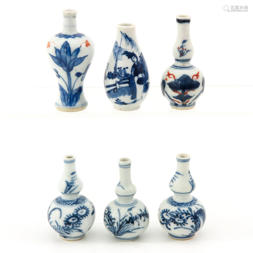 A Lot of 6 Miniature Vases