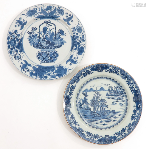 A Lot of 2 Blue and White Plates