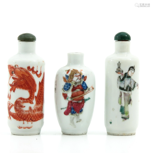 A Collection of 3 Snuff Bottles