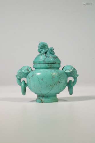 chinese turquoise binaural censer