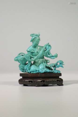 chinese turquoise lady ornament