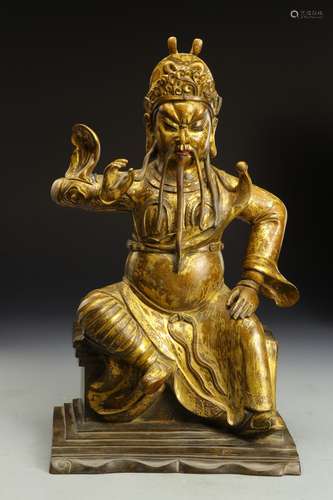 chinese gilt bronze wen Guan Gong