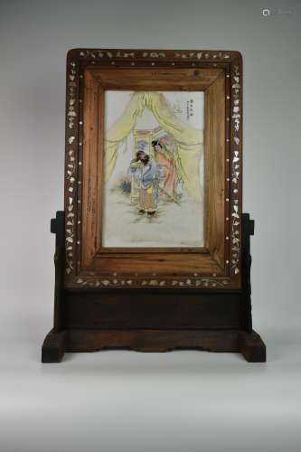 chinese famille rose porcelain plaque