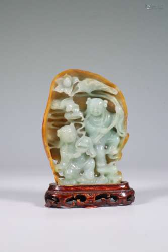 chinese jadeite carving hehe erxian
