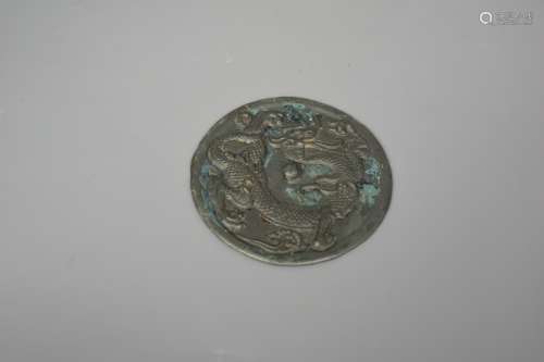 chinese dragon pattern bronze mirror