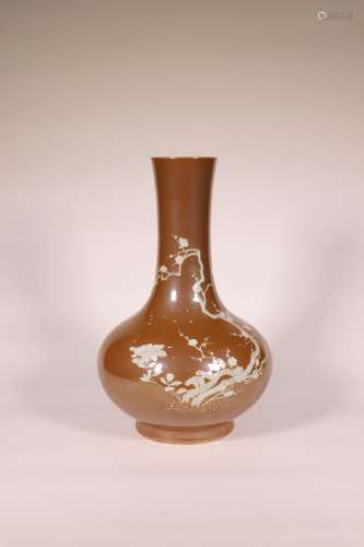 chinese purple-gold glazed porcelain vase