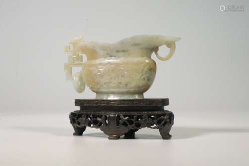 chinese hetian jade wine cup