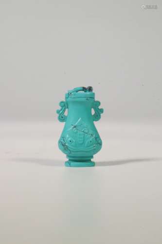 chinese turquoise taotie pattern vase