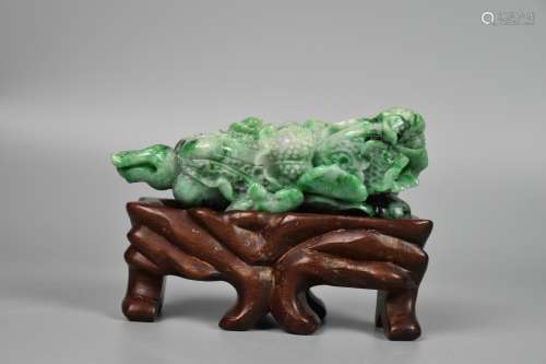 chinese jadeite carving cabbage ornament