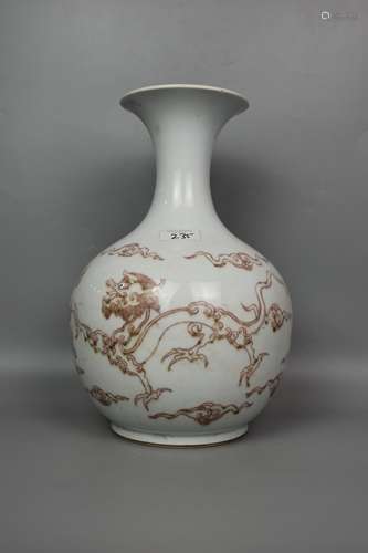 chinese underglaze red porcelain vase