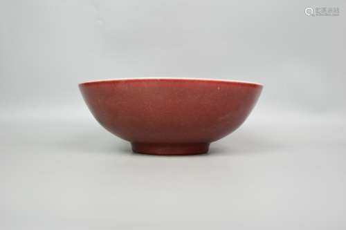 chinese guan kiln red glazed porcelain bowl