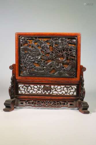 chinese hongmu wood table screen