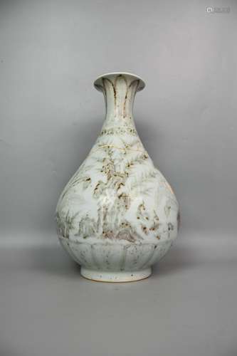 chinese underglaze red porcelain pear shaped vase