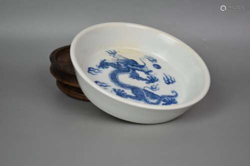 chinese blue and white  porcelain brush washer