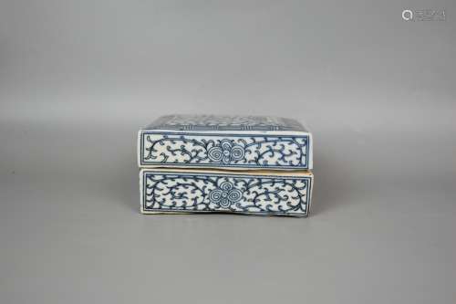 chinese blue and white  porcelain inkpad box