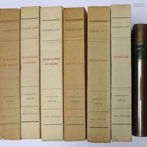 Pierre LOTI, sept volumes, exemplaires vélin, Calmann Lévy, ...