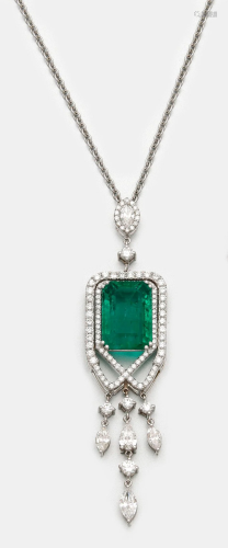 Prachtvoller Smaragd-Diamantanhänger