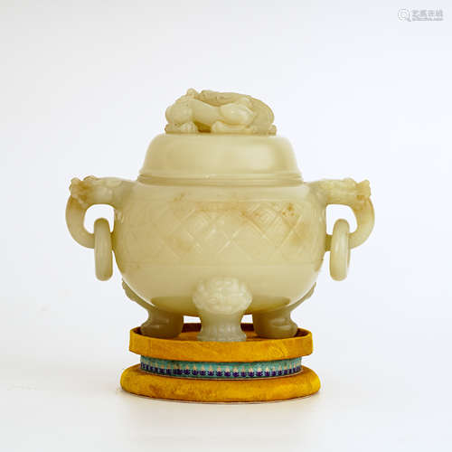 Nephrite Two Handles Incense Burner