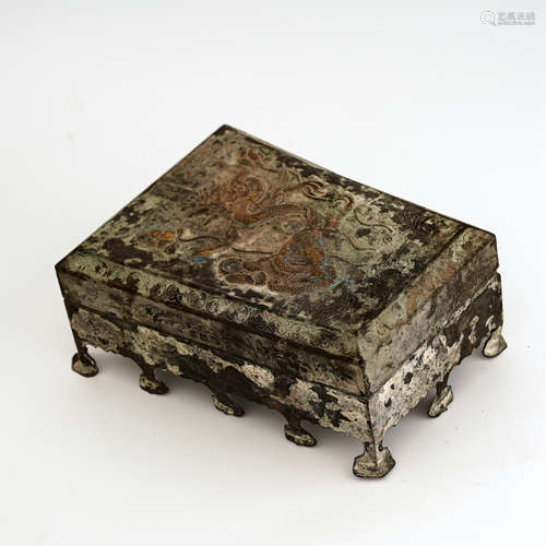 Gilt Silver Dragon Casket