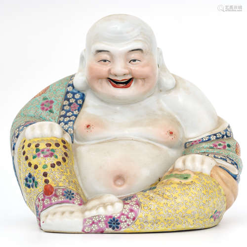 Famille Rose Gilt Figure of Budai