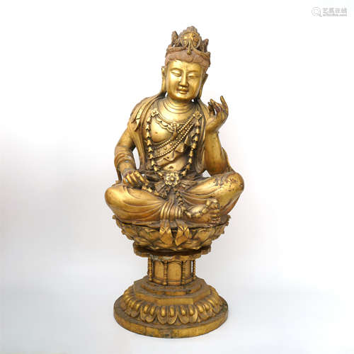 Gilt Bronze Figure of Guanyin