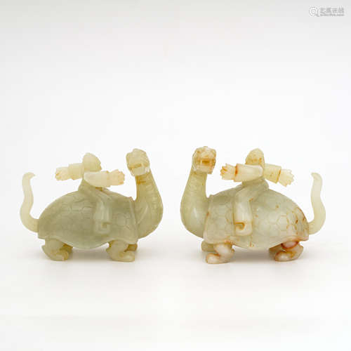 A Pair of Nephrite Turtle Statue