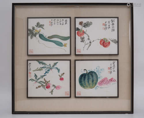 Chinese Fruits Painting by Zhang Daqian