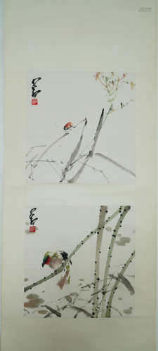 Chinese Bird-and-Flower Painting by Zhao Shaoang