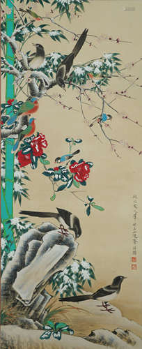 Chinese Bird-and-Flower Painting by Yu Feian