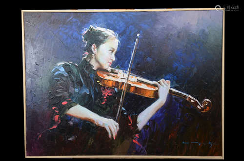 The Violinist，A North Korean Oil Painting