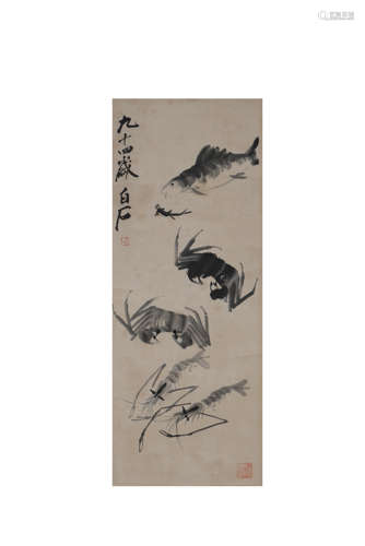 The Aquatic Animal，Painting by Qi Baishi