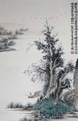 Chinese Landscape Painting by He Tianjian