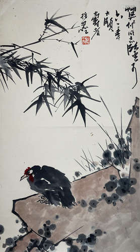 The Rooster，Painting by Pan Tianshou