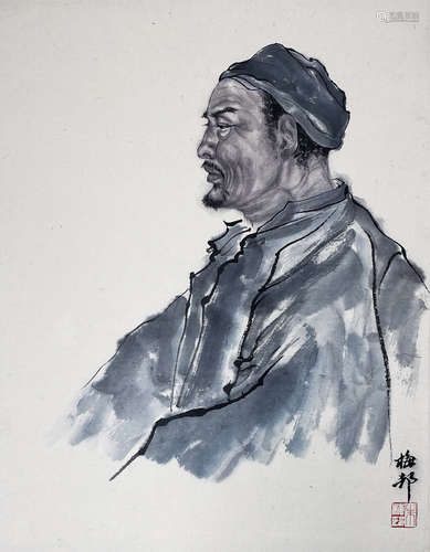 Chinese Figure Painting by Zhu Meicun