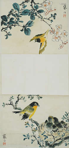 Chinese Flower-and-Bird Painting by Jiang Hanting