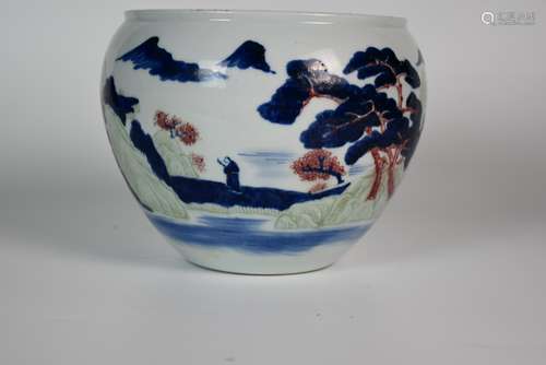 A Underglaze Tricolored Burshwasher