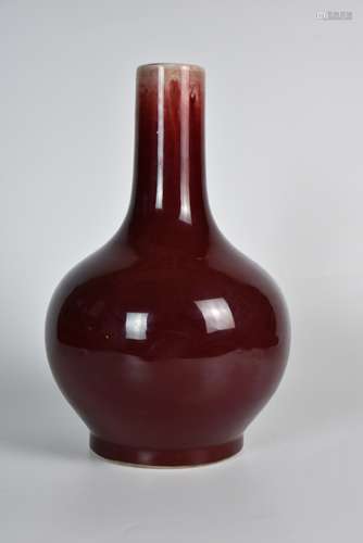 An Altar-Red Glazed Tian Qiu Vase