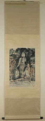 A Chinese Painting of Buddha, Wu Guan Zhong Mark