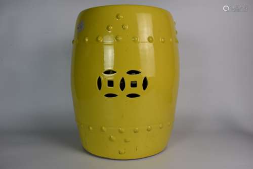 A Yellow Glazed Garden Stool