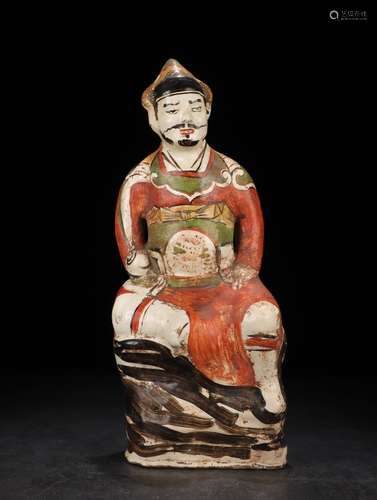 A Cizhou Kilm Color Painted Figure Ornament