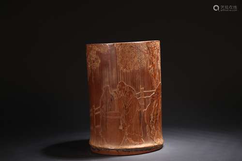 A Bamboo Carved Brushpot