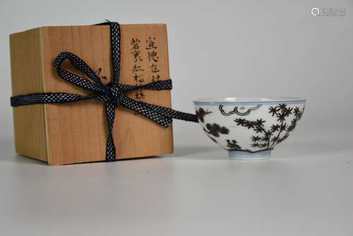 A XuanDe Type Crane and Bamboo and Plujm Blossom Cup