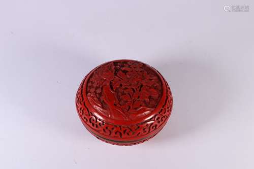 A Carved Lacquerware Powder Box